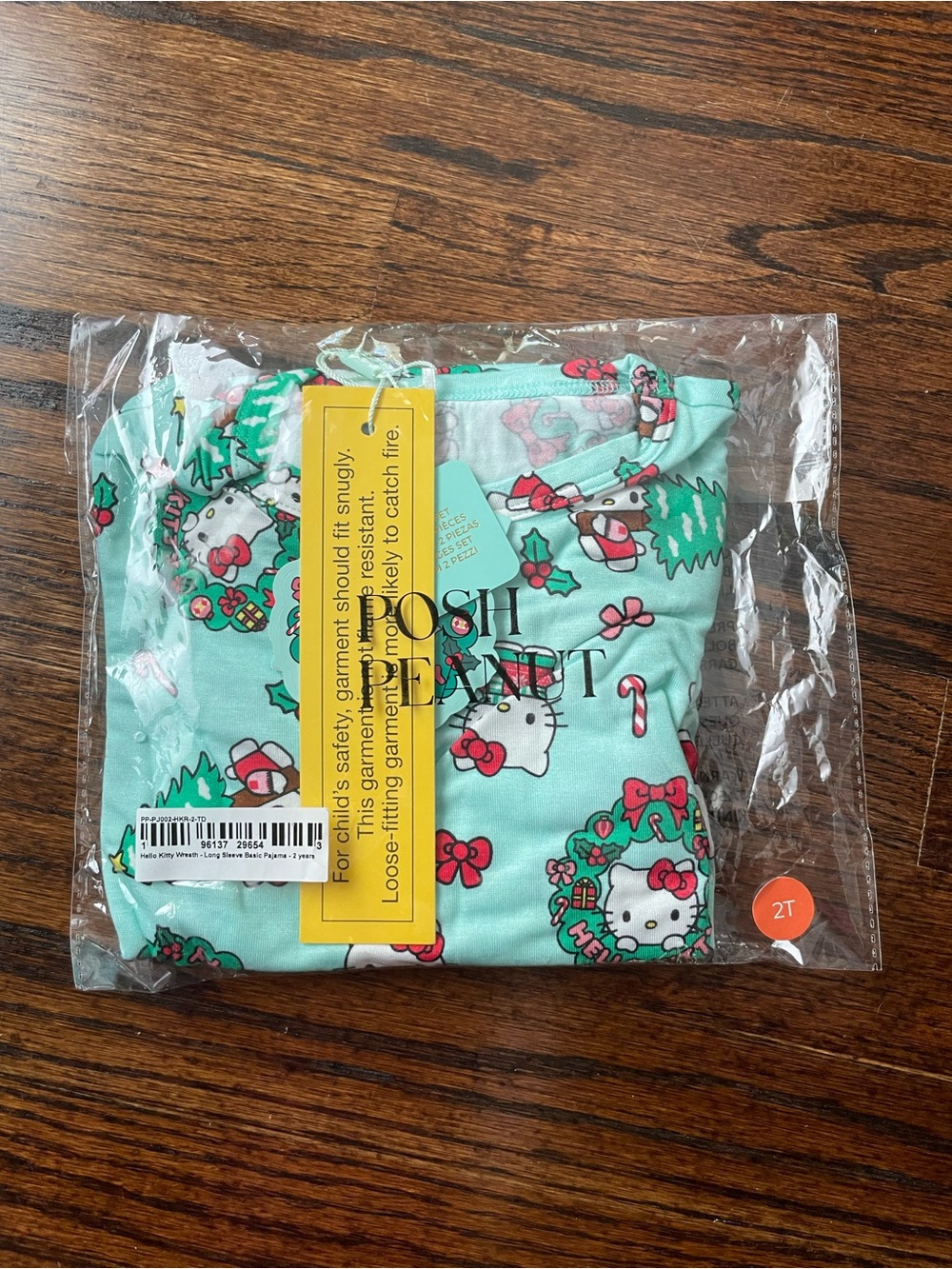 Posh Peanut Mint Hello Kitty Holiday Pajama Set 2T NWT